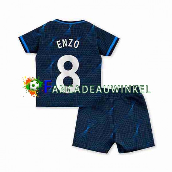 Chelsea Wedstrijdshirt met Korting Enzo Fernandez 8 Uit Kind 2023-24 Korte Mouw