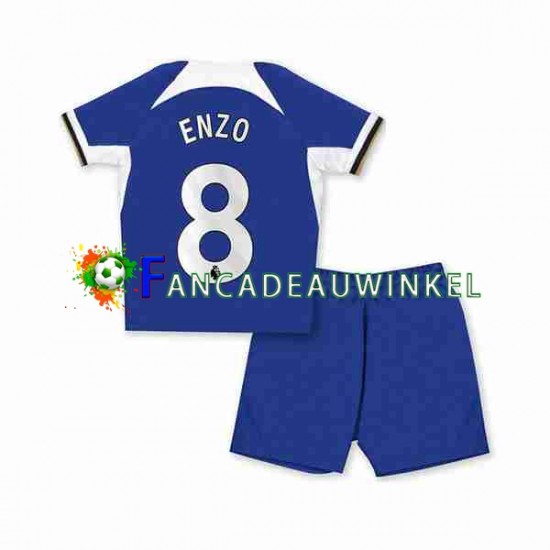 Chelsea Wedstrijdshirt met Korting Enzo Fernandez 8 Thuis Kind 2023-24 Korte Mouw