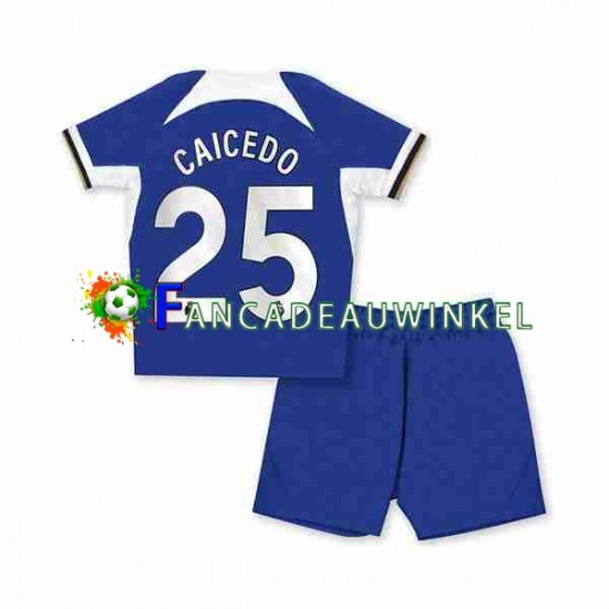 Chelsea Wedstrijdshirt met Korting Moises Caicedo 25 Thuis Kind 2023-24 Korte Mouw