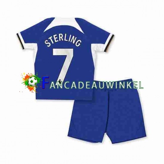 Chelsea Wedstrijdshirt met Korting Raheem Sterling 7 Thuis Kind 2023-24 Korte Mouw