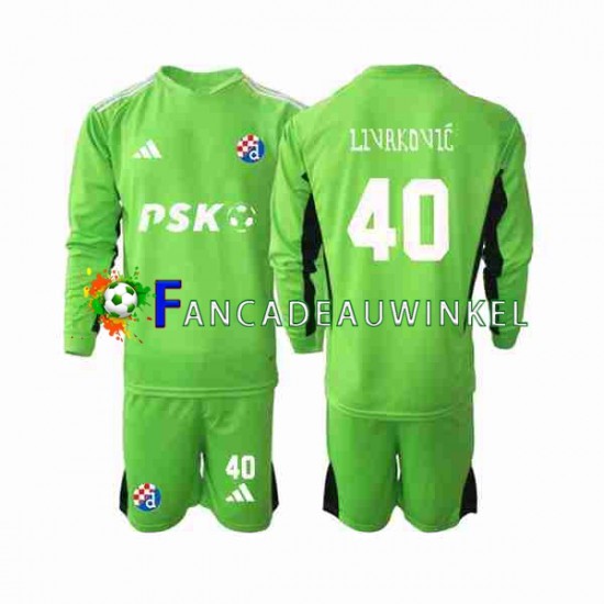 Dinamo Zagreb Wedstrijdshirt met Korting Livakovic 40 Keepersshirt Thuis Kind 2023-24 Lange Mouw