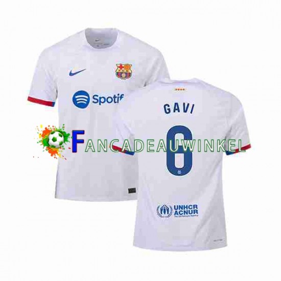 FC Barcelona Wedstrijdshirt met Korting GAVI 6 Uit Heren 2023-24 Korte Mouw