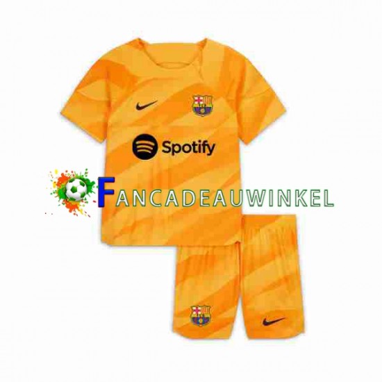 FC Barcelona Wedstrijdshirt met Korting Keepersshirt Vierde Kind 2023-24 Korte Mouw