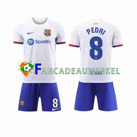 FC Barcelona Wedstrijdshirt met Korting Pedri 8 Uit Kind 2023-24 Korte Mouw