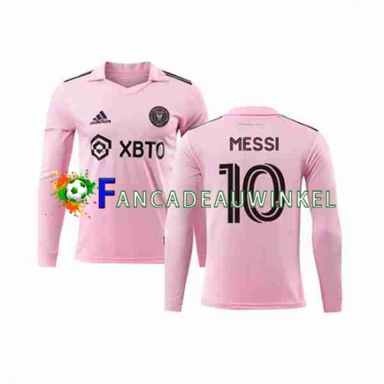 Inter Miami Wedstrijdshirt met Korting Lionel Messi 10 Thuis Heren 2023-24 Lange Mouw