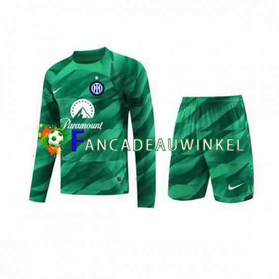 Inter Milan Wedstrijdshirt met Korting Keepersshirt Uit Kind 2023-24 Lange Mouw