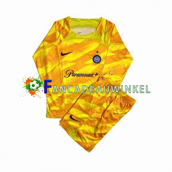 Inter Milan Wedstrijdshirt met Korting Keepersshirt Thuis Kind 2023-24 Lange Mouw