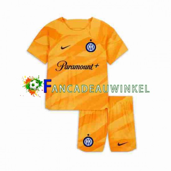 Inter Milan Wedstrijdshirt met Korting Keepersshirt Thuis Kind 2023-24 Korte Mouw