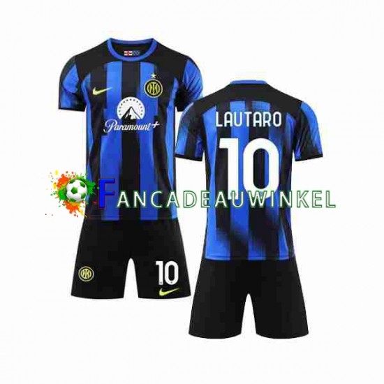 Inter Milan Wedstrijdshirt met Korting Lautaro Martinez 10 Thuis Kind 2023-24 Korte Mouw