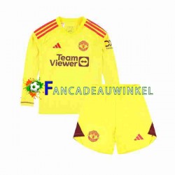 Manchester United Wedstrijdshirt met Korting Keepersshirt Thuis Kind 2023-24 Lange Mouw