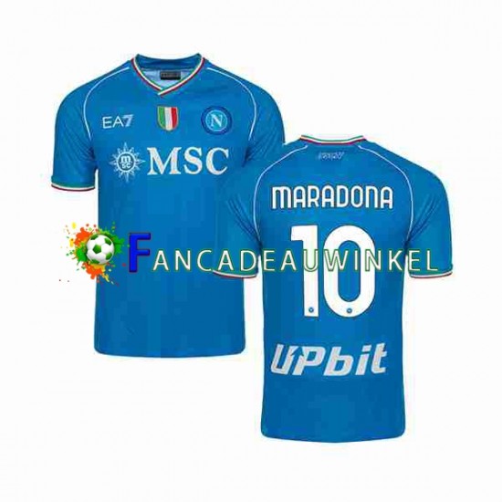 Napoli Wedstrijdshirt met Korting Maradona 10 Thuis Heren 2023-24 Korte Mouw