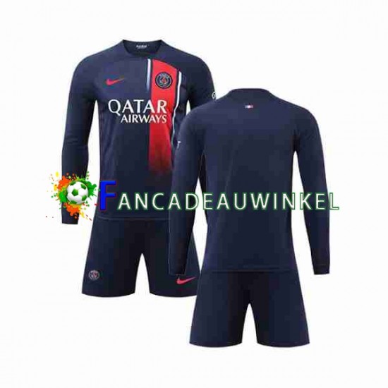 Paris Saint-Germain Wedstrijdshirt met Korting Thuis Kind 2023-24 Lange Mouw