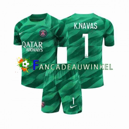 Paris Saint-Germain Wedstrijdshirt met Korting K.NAVAS 1 Keepersshirt Thuis Kind 2023-24 Korte Mouw