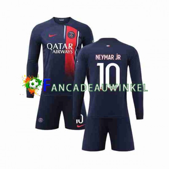 Paris Saint-Germain Wedstrijdshirt met Korting Neymar Jr 10 Thuis Kind 2023-24 Lange Mouw