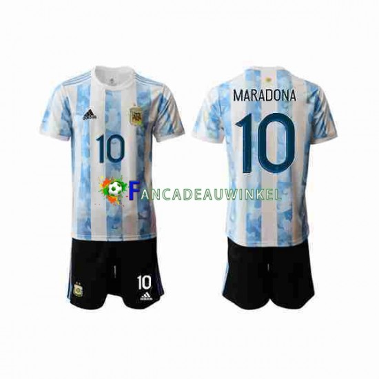 Argentinië Wedstrijdshirt met Korting Maradona 10 2020-2021 Thuis Kind Korte Mouw