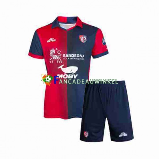 Cagliari Wedstrijdshirt met Korting Thuis Kind 2023-24 Korte Mouw