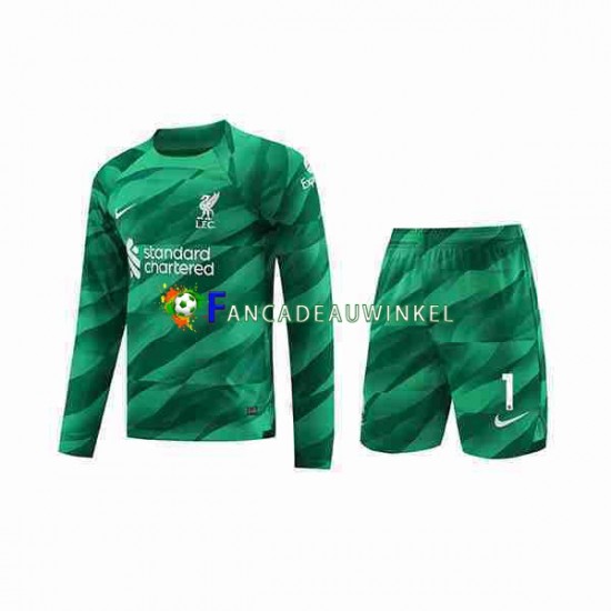 Liverpool Wedstrijdshirt met Korting A.Becker 1 Keepersshirt Thuis Kind 2023-24 Lange Mouw