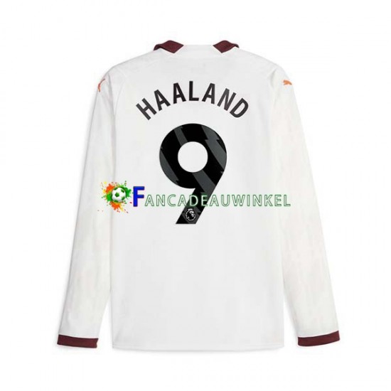 Manchester City Wedstrijdshirt met Korting Erling Haaland 9 Uit Heren 2023-24 Lange Mouw