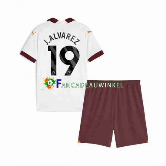 Manchester City Wedstrijdshirt met Korting Julian Alvarez 19 Uit Kind 2023-24 Korte Mouw