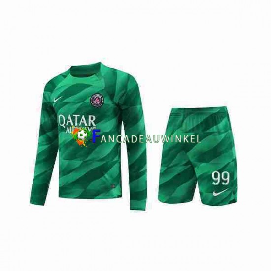 Paris Saint-Germain Wedstrijdshirt met Korting Donnarumma 99 Keepersshirt Thuis Kind 2023-24 Lange Mouw