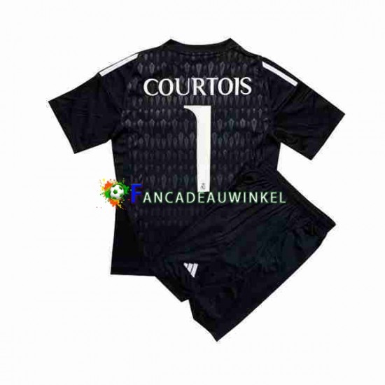 Real Madrid Wedstrijdshirt met Korting Thibaut Courtois 1 Keepersshirt Uit Kind 2023-24 Korte Mouw