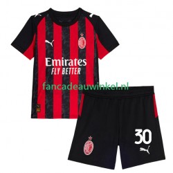 AC Milan Wedstrijdshirt met Korting Ardon Jashari 30 Thuis Kind 2025-26 Korte Mouw