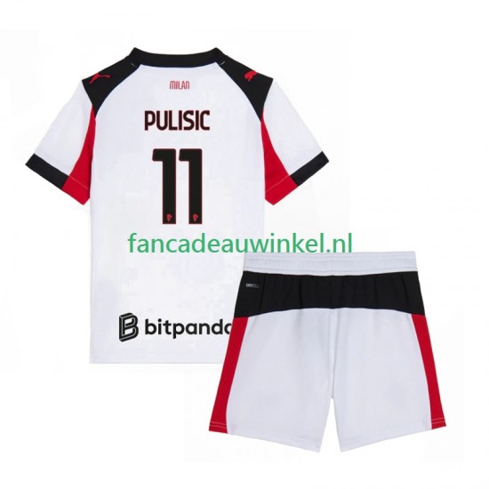 AC Milan Wedstrijdshirt met Korting Christian Pulisic 11 Uit Kind 2025-26 Korte Mouw