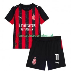 AC Milan Wedstrijdshirt met Korting Christian Pulisic 11 Thuis Kind 2025-26 Korte Mouw