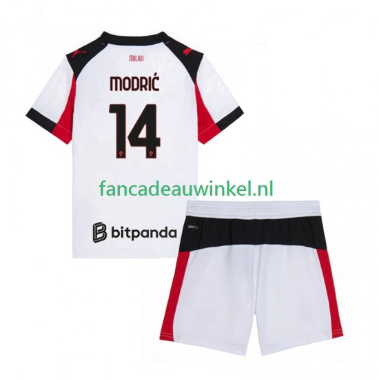 AC Milan Wedstrijdshirt met Korting Modrić Luca 14 Uit Kind 2025-26 Korte Mouw
