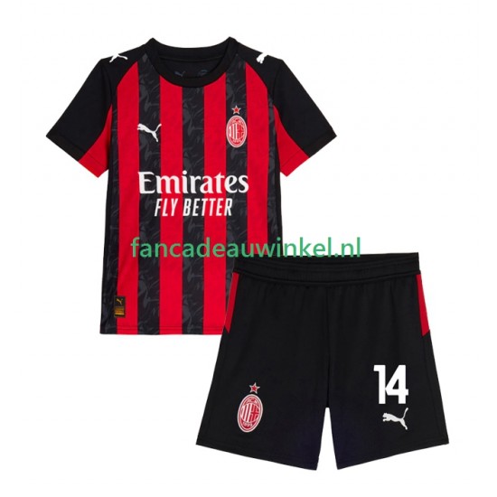 AC Milan Wedstrijdshirt met Korting Modrić Luca 14 Thuis Kind 2025-26 Korte Mouw