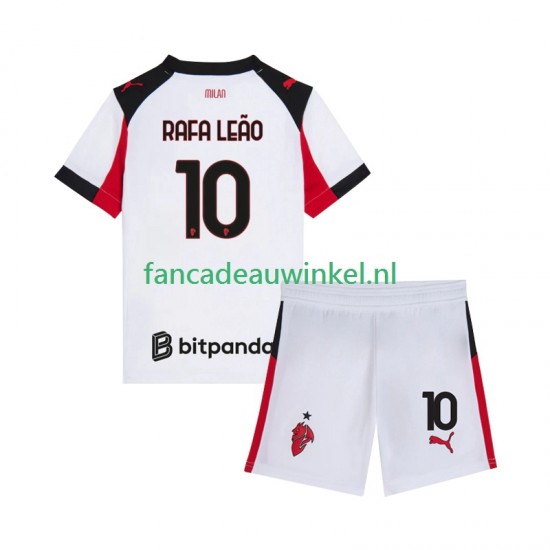 AC Milan Wedstrijdshirt met Korting Rafael Leao 10 Uit Kind 2025-26 Korte Mouw