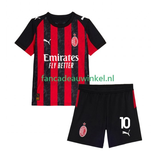 AC Milan Wedstrijdshirt met Korting Rafael Leao 10 Thuis Kind 2025-26 Korte Mouw