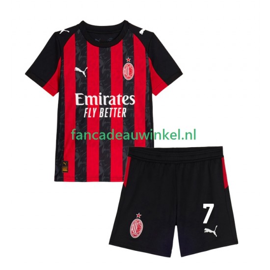 AC Milan Wedstrijdshirt met Korting Santiago Gimenez 7 Thuis Kind 2025-26 Korte Mouw
