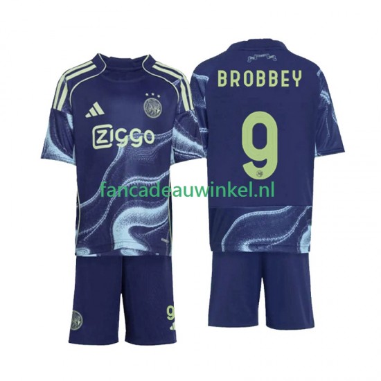 AFC Ajax Wedstrijdshirt met Korting Brian Brobbey 9 Uit Kind 2025-26 Korte Mouw