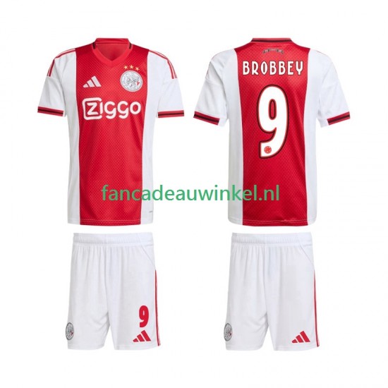 AFC Ajax Wedstrijdshirt met Korting Brian Brobbey 9 Thuis Kind 2025-26 Korte Mouw