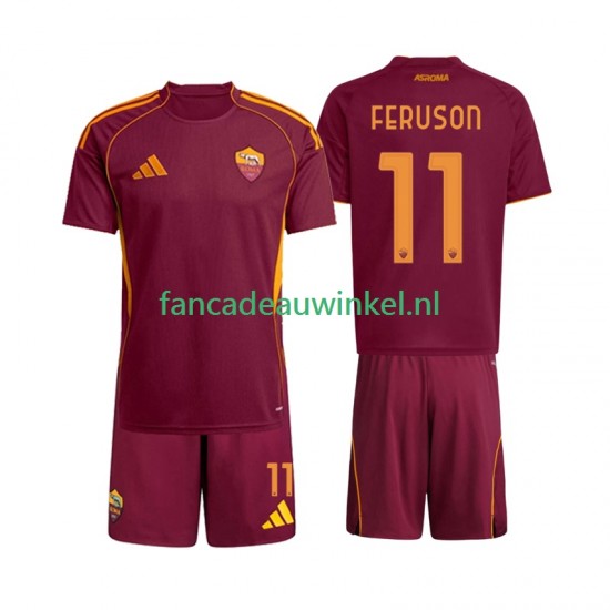 AS Roma Wedstrijdshirt met Korting Evan Ferguson 11 Thuis Kind 2025-26 Korte Mouw