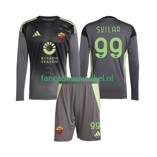 AS Roma Wedstrijdshirt met Korting Mile Svilar 99 Keepersshirt Thuis Kind 2025-26 Lange Mouw