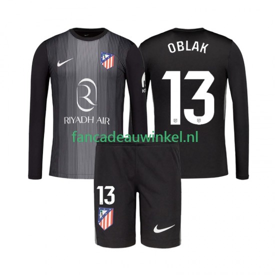 Atlético Madrid Wedstrijdshirt met Korting Jan Oblak 13 Keepersshirt Uit Kind 2025-26 Lange Mouw