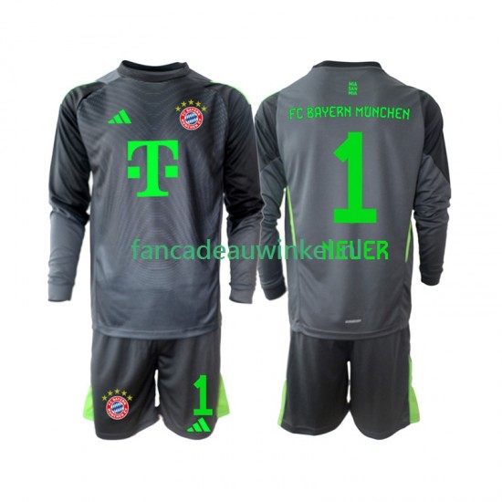 FC Bayern München Wedstrijdshirt met Korting Neuer 1 Keepersshirt Uit Kind 2025-26 Lange Mouw