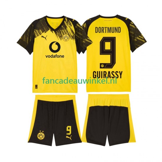 Borussia Dortmund Wedstrijdshirt met Korting Serhou Guirassy 9 Thuis Kind 2025-26 Korte Mouw