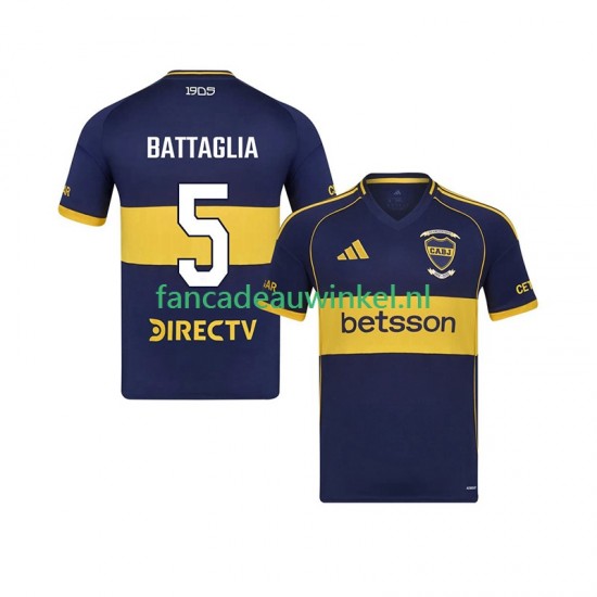 CA Boca Juniors Wedstrijdshirt met Korting Rodrigo Battaglia 5 Thuis Heren 2025-26 Korte Mouw
