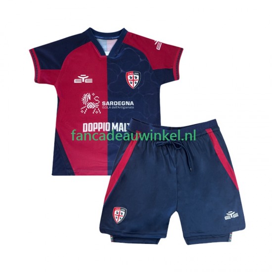 Cagliari Wedstrijdshirt met Korting Thuis Kind 2025-26 Korte Mouw