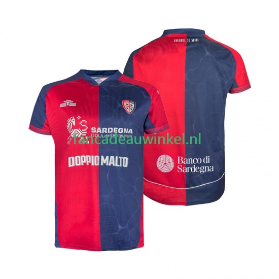 Cagliari Wedstrijdshirt met Korting Thuis Heren 2025-26 Korte Mouw