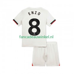 Chelsea Wedstrijdshirt met Korting Enzo Fernandez 8 Uit Kind 2025-26 Korte Mouw