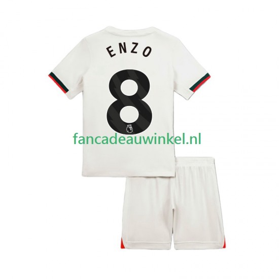 Chelsea Wedstrijdshirt met Korting Enzo Fernandez 8 Uit Kind 2025-26 Korte Mouw