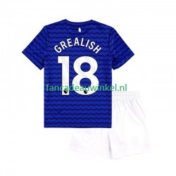 Everton Wedstrijdshirt met Korting Jack Grealish 18 Thuis Kind 2025-26 Korte Mouw