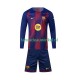 FC Barcelona Wedstrijdshirt met Korting Thuis Kind 2025-26 Lange Mouw