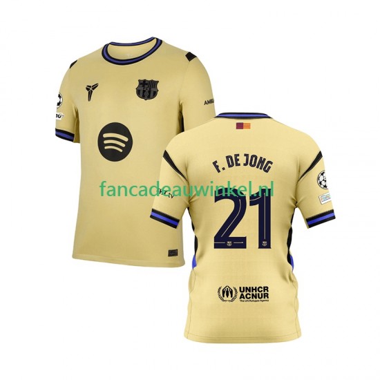 FC Barcelona Wedstrijdshirt met Korting Frenkie de Jong 21 Champions League Uit Heren 2025-26 Korte Mouw