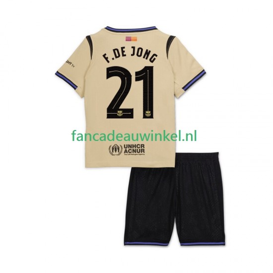 FC Barcelona Wedstrijdshirt met Korting Frenkie de Jong 21 UCL Uit Kind 2025-26 Korte Mouw