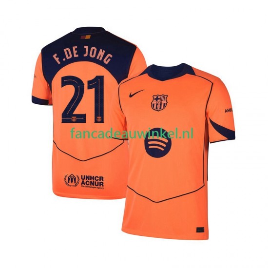 FC Barcelona Wedstrijdshirt met Korting Frenkie de Jong 21 UCL 3rd Heren 2025-26 Korte Mouw